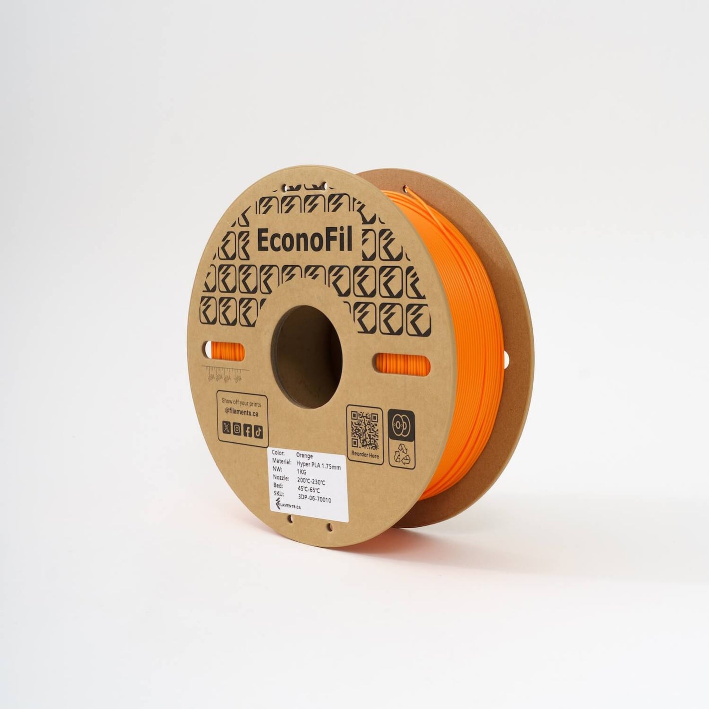 EconoFil™ Hyper PLA Filament - Orange - 1.75mm - 1 KG
